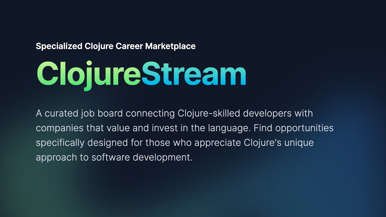 ClojureStream Jobs - YouTube