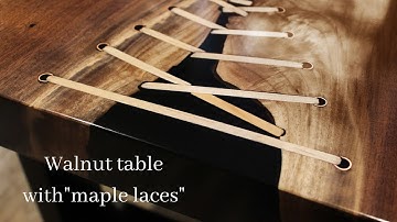 Black Walnut Table with Maple Laces
