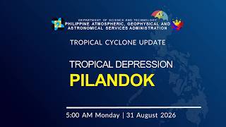 Press Briefing: Tropical Depression "Pilandok" issued at 5:00 AM | August 31, 2026 - Monday