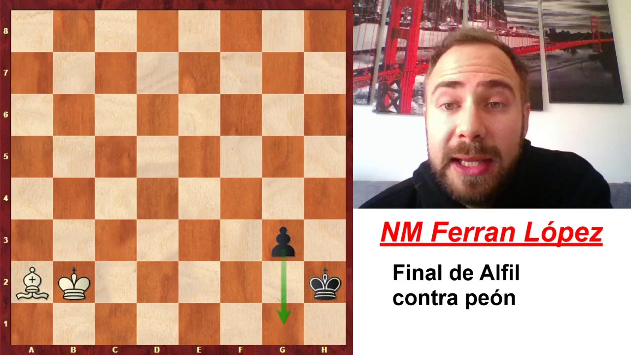 ALFIL contra peón. Ajedrez aprender FINALES