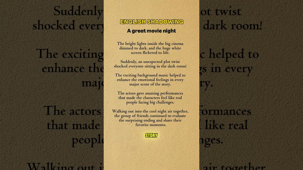 A great movie night #englishshadowing #english #easyenglisheveryday
