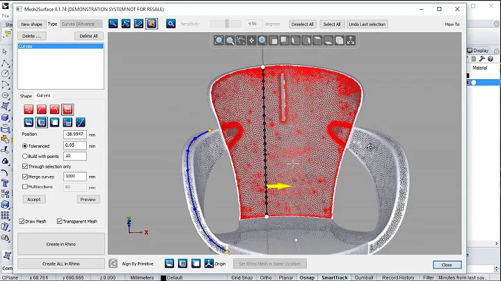 Mesh2Surface Reverse Engineering for Rhino 3D: 3D Sketch Feature