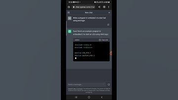 Using chat gpt write embeded c program to start let with and gate