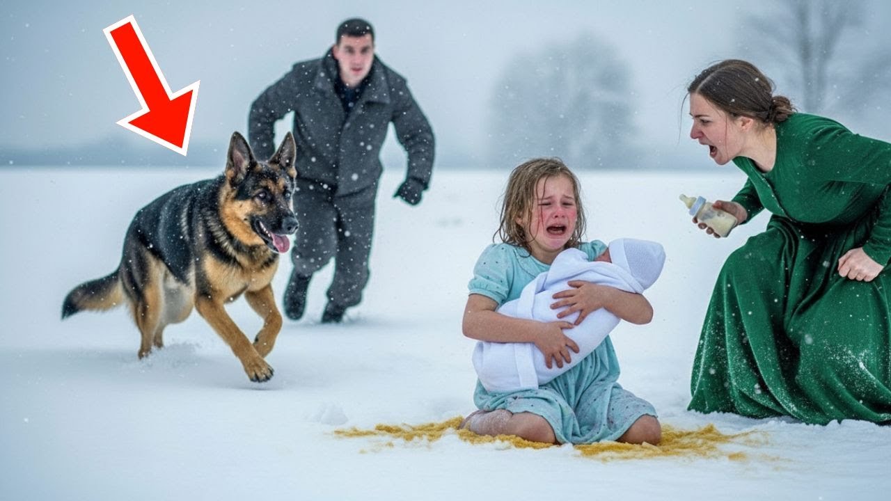 Das Mädchen weint sagt tut uns nicht weh und plötzlich kommen der Polizistenvater und der Hund ersch