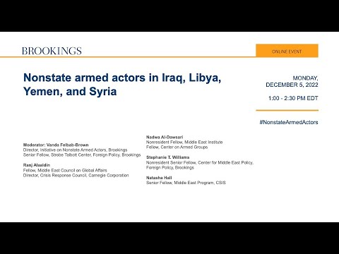 Nonstate armed actors in Iraq, Libya, Yemen, and Syria