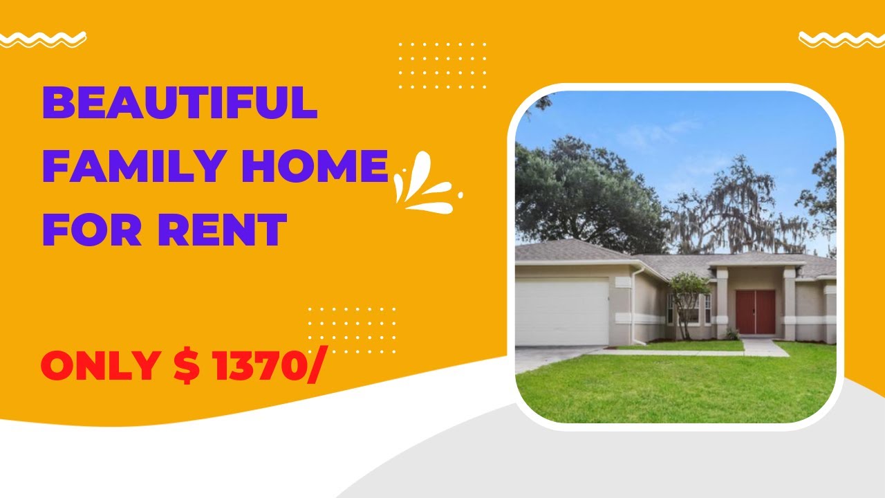 BEAUTIFUL FAMILY HOME FOR RENT/Florida Lakeland FL YouTube