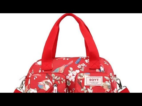 Waterproof Nylon Crossbody Bag/Handbag With Printed Flowers For Women
