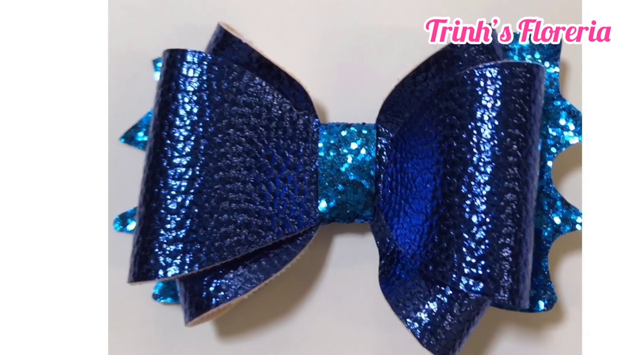 Faux leather hair bows DIY - YouTube