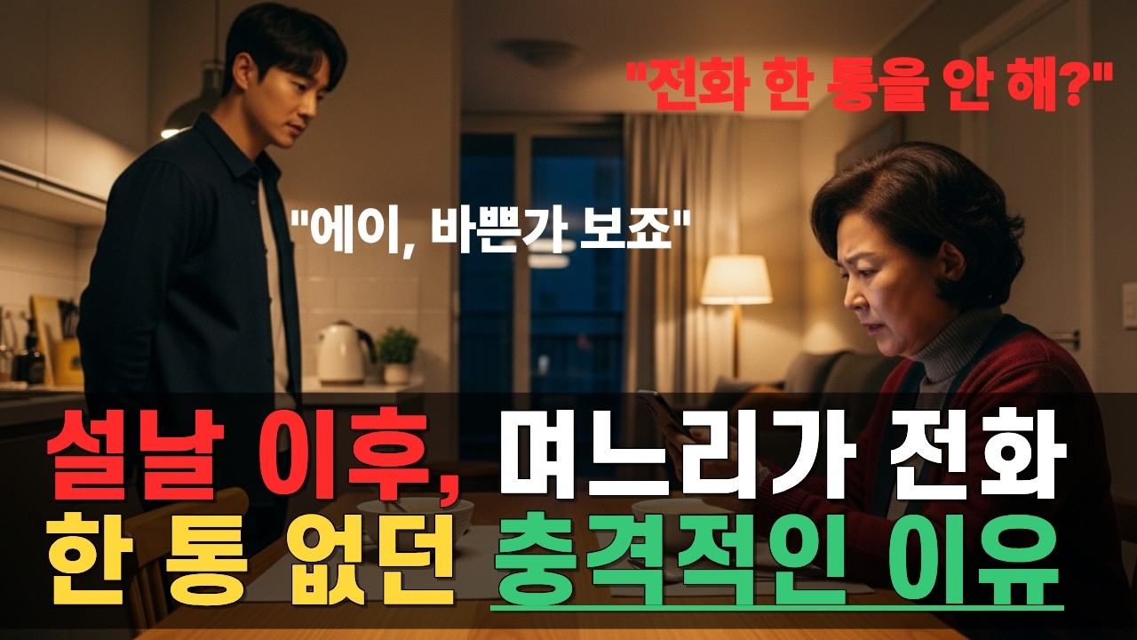 설날 이후, 며느리가 전화 한 통 없던 충격적인 이유..[시니어 사연][인생사연][노후사연]