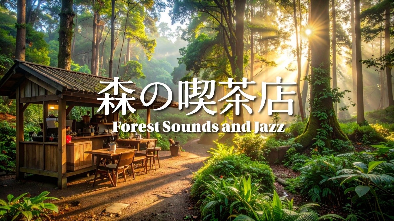 環境音+JAZZ やさしい森の喫茶店 鳥のさえずり 川のせせらぎ 自然の環境音 森の中 CAFE JAZZ - 作業用BGM