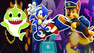 Baby Shark - Sonic - Chase Paw Patrol Tiles Hop Edm Rush Smash Color Magic Jump Beat Jumper