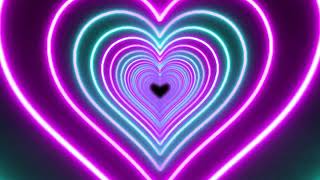 Neon Lights Love Heart Tunnel Background 4 hour 💜 4k 60fps Background Disco Pink and Teal