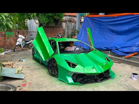 Hoàn thiện lamborghini aventador SVJ tự chế từ bìa giấy – Complete homemade Lamborghini with $ 500