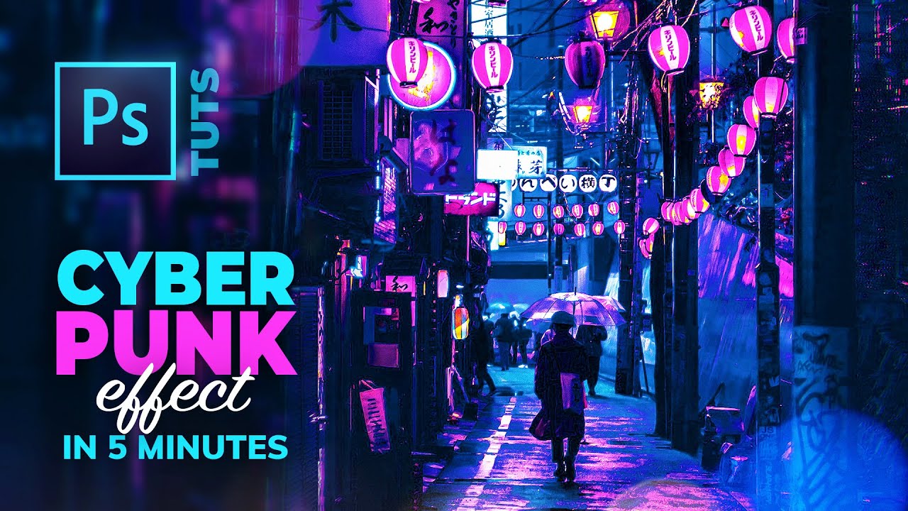 How to Create CYBERPUNK Effect in Photoshop (in just 5 minutes)