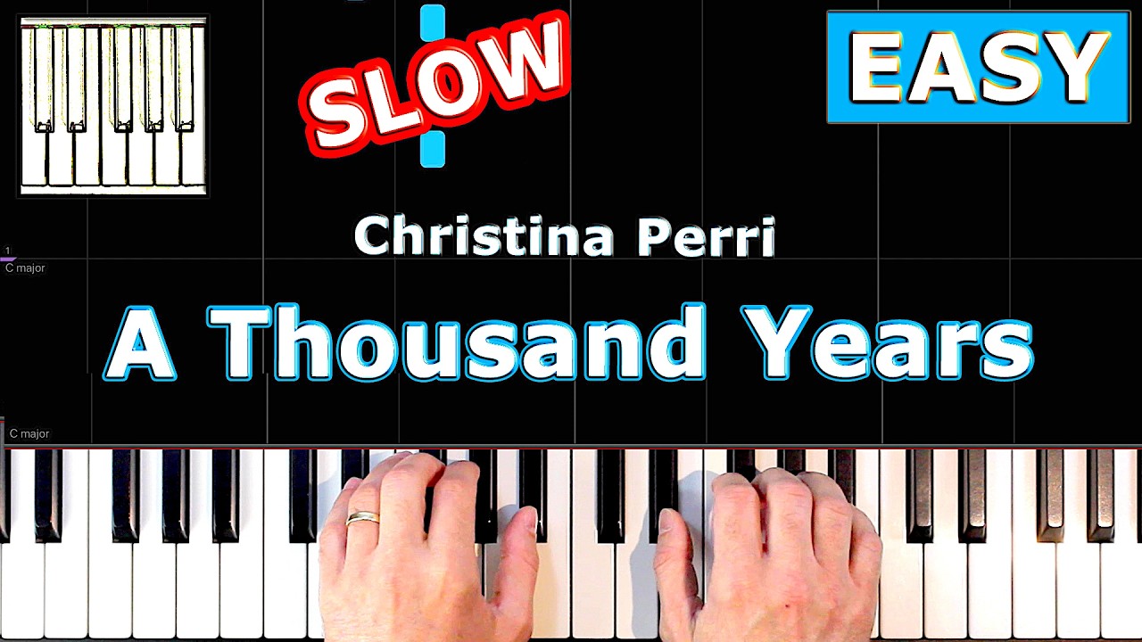 Christina Perri - A Thousand Years - SLOW Piano Tutorial