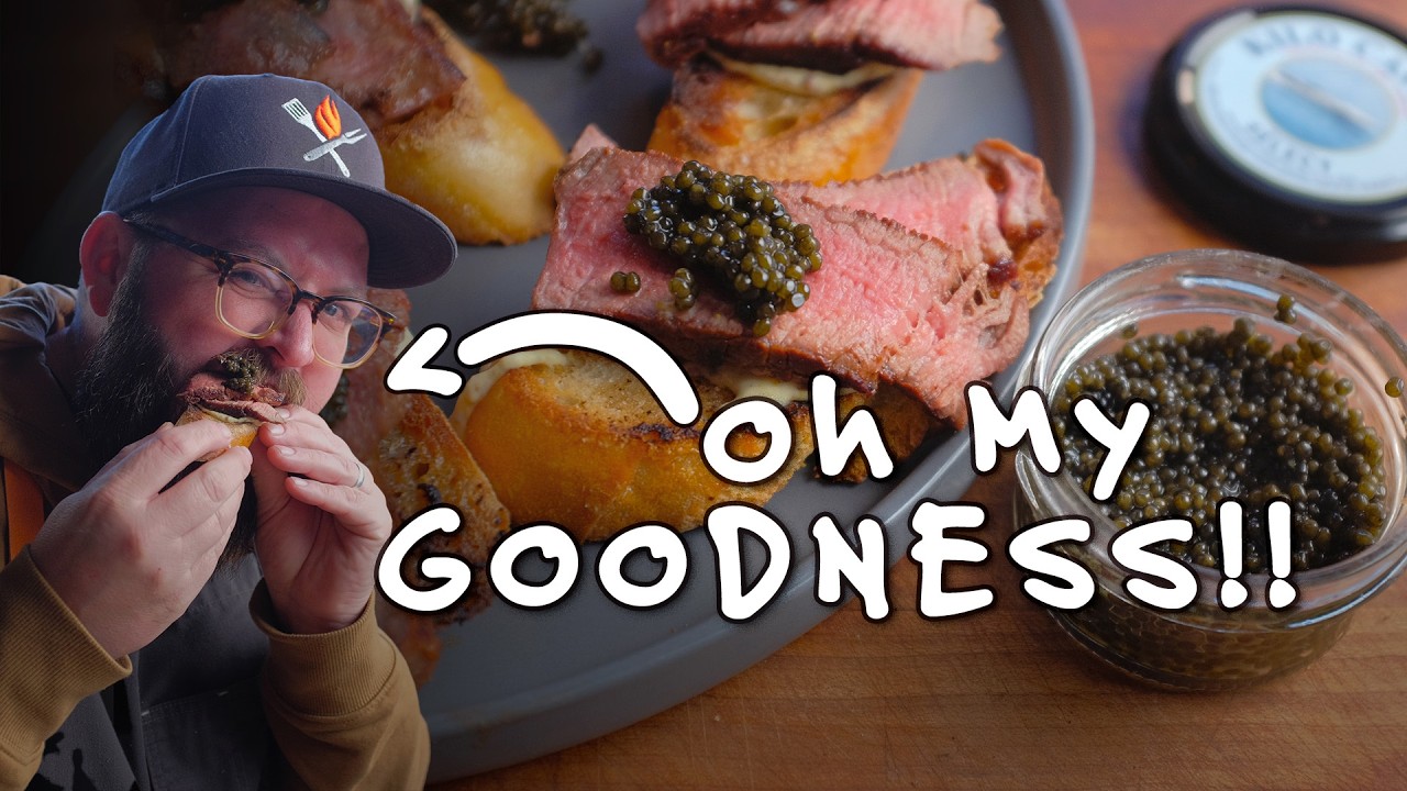 Steak & Caviar Crostini Recipe | Elegant Party Appetizer Idea