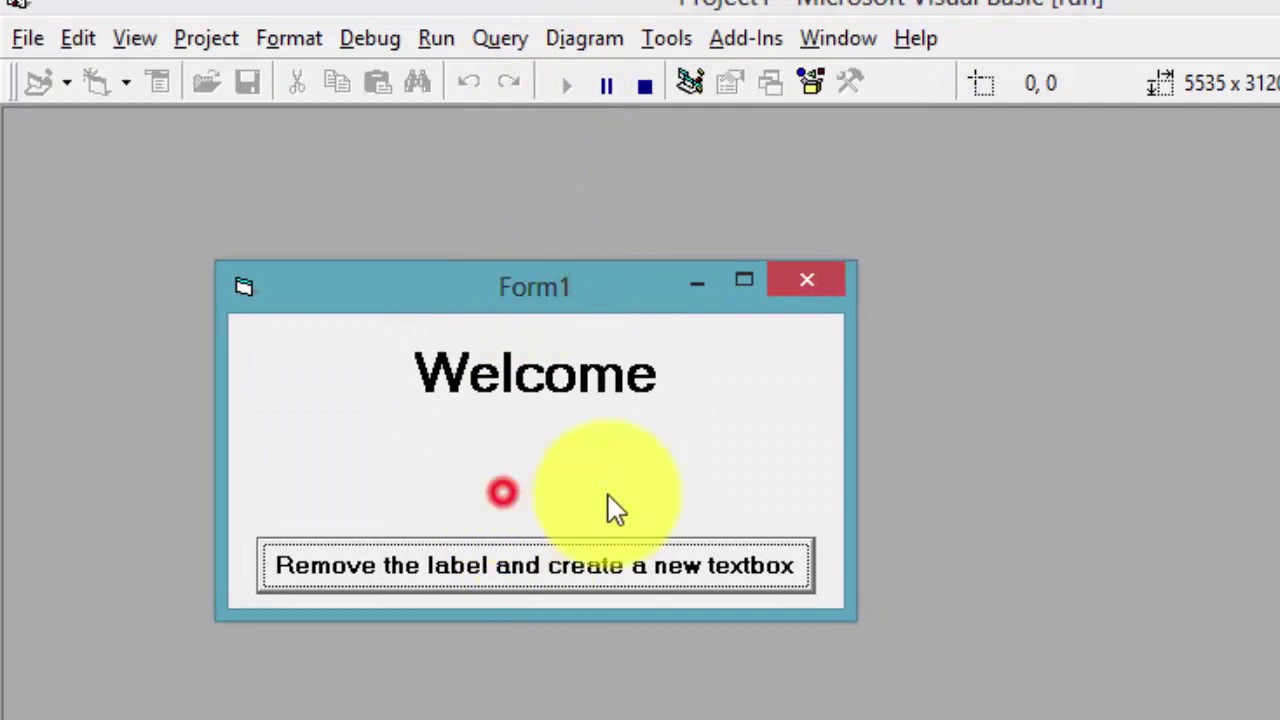 VB Tutor how disable the label and textbox via command button - YouTube