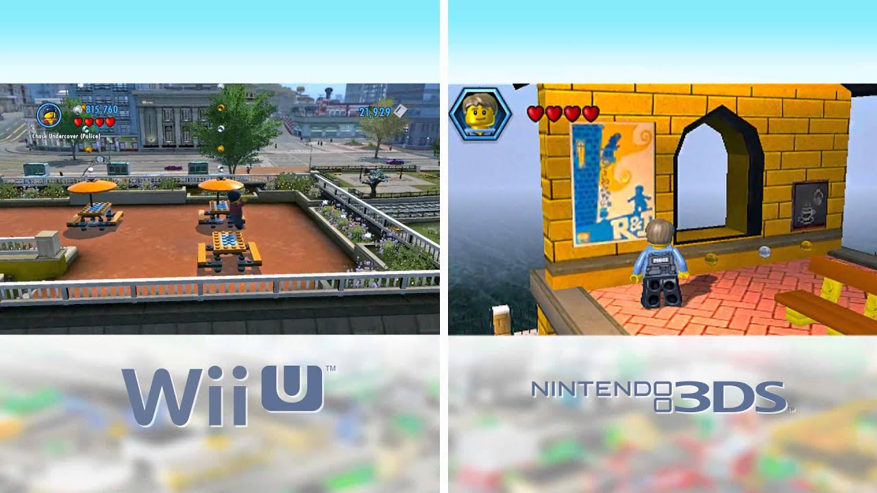Visual Comparison - LEGO City Undercover Wii U & 3DS - YouTube