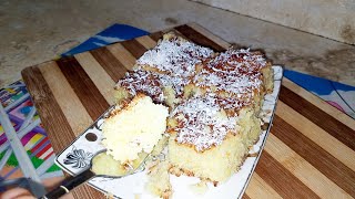 طريقه عمل كيكه البسبوسه (صيامي) / How to make Basbousa cake (fasting)
