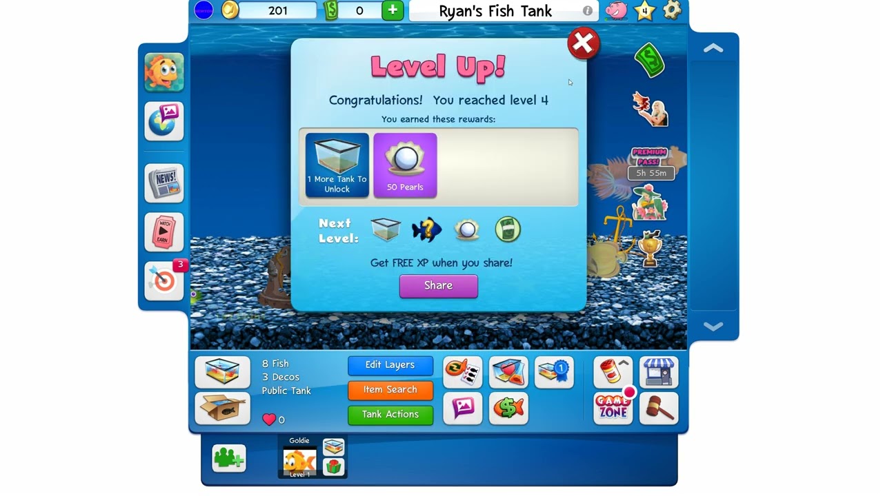 FishWorld Gameplay (Facebook Game)