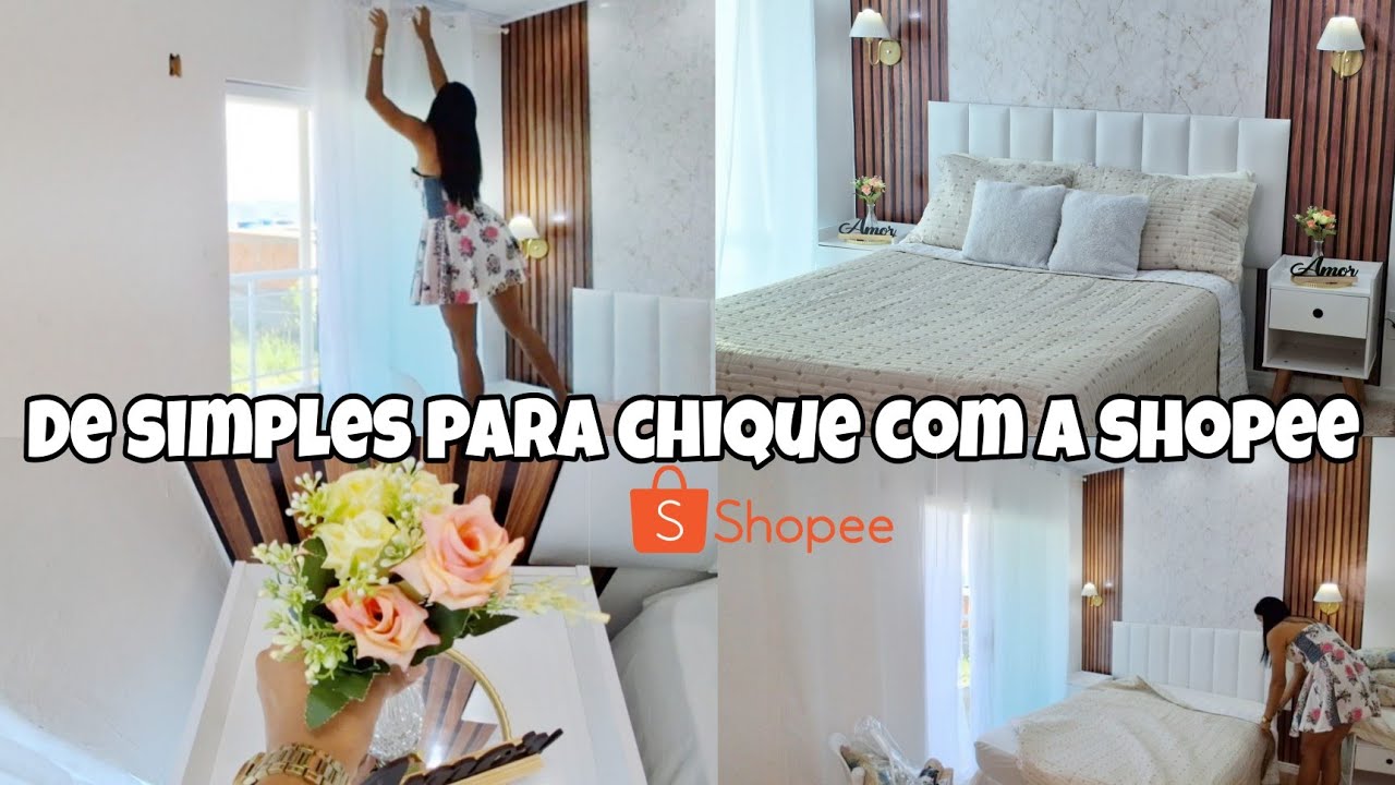 REPAGINEI MEU QUARTO COM DECORAÇÃO BARATA DA SHOPEE!ANTES E DEPOIS INCRÍVEL😱