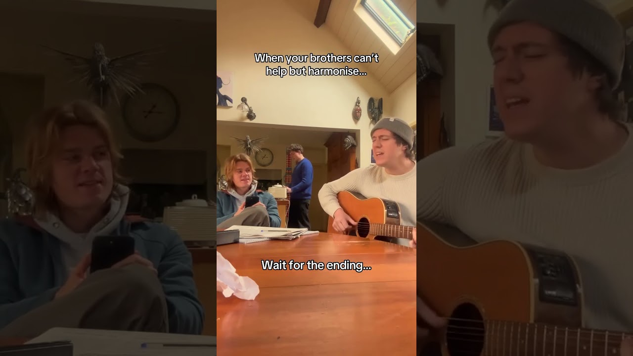 They can’t let me sing one song by myself 🙄 #harmonies #singers #brotherswhosing #thebeatles