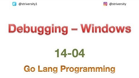 #golang #debug #striversity 14.04 - Debugging Setup - Windows