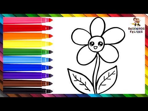Aprenda como desenhar e pintar linda flor com tinta guache e muito brilho  vídeo de desenhar infantil 