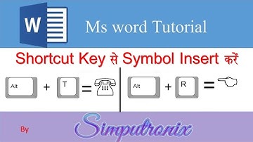 Shortcut Key for Symbols in Ms Word | Insert Symbol through Shortcut Key