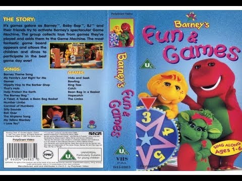 Barney Barneys Fun and Games VHS, 2000, Classic Collection