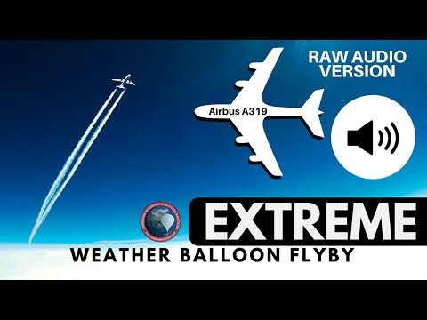 AIRPLANE FLYBY CAPTURED BY WEATHER BALLOON ✈🎈 Airbus A319 (Loud)