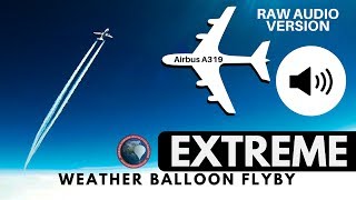 raw audio extremely close airbus a319 flyby captured by gopro on a high altitude weather balloon