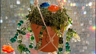 Beaded Plant Sun Catcher & Simple Macrame Hanger