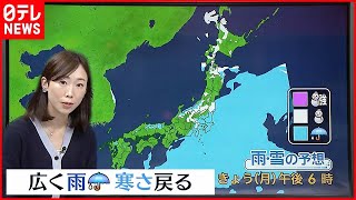 【天気】西～東日本は広く雨  全国的に冬の寒さ戻る