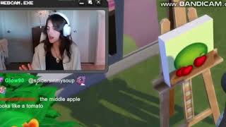 Kaelyn Wilkins (@mpatient13) tells someone to chill after they called her painting a tomato