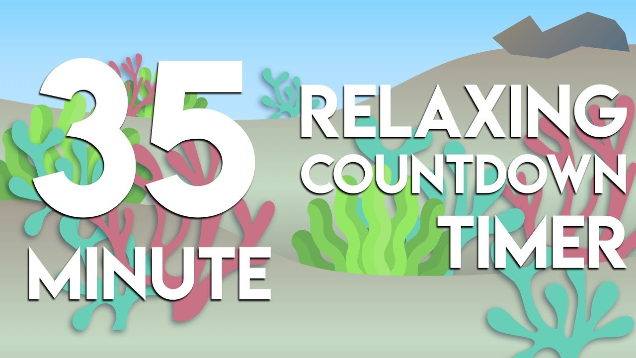 35 min relaxing underwater countdown timer with water sounds for study, classroom, meditation