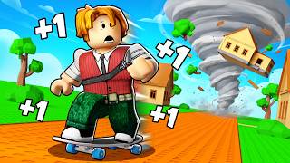 SKATE vs TORNADO no ROBLOX (Roblox +1 Speed Skateboard vs Tornado) screenshot 3