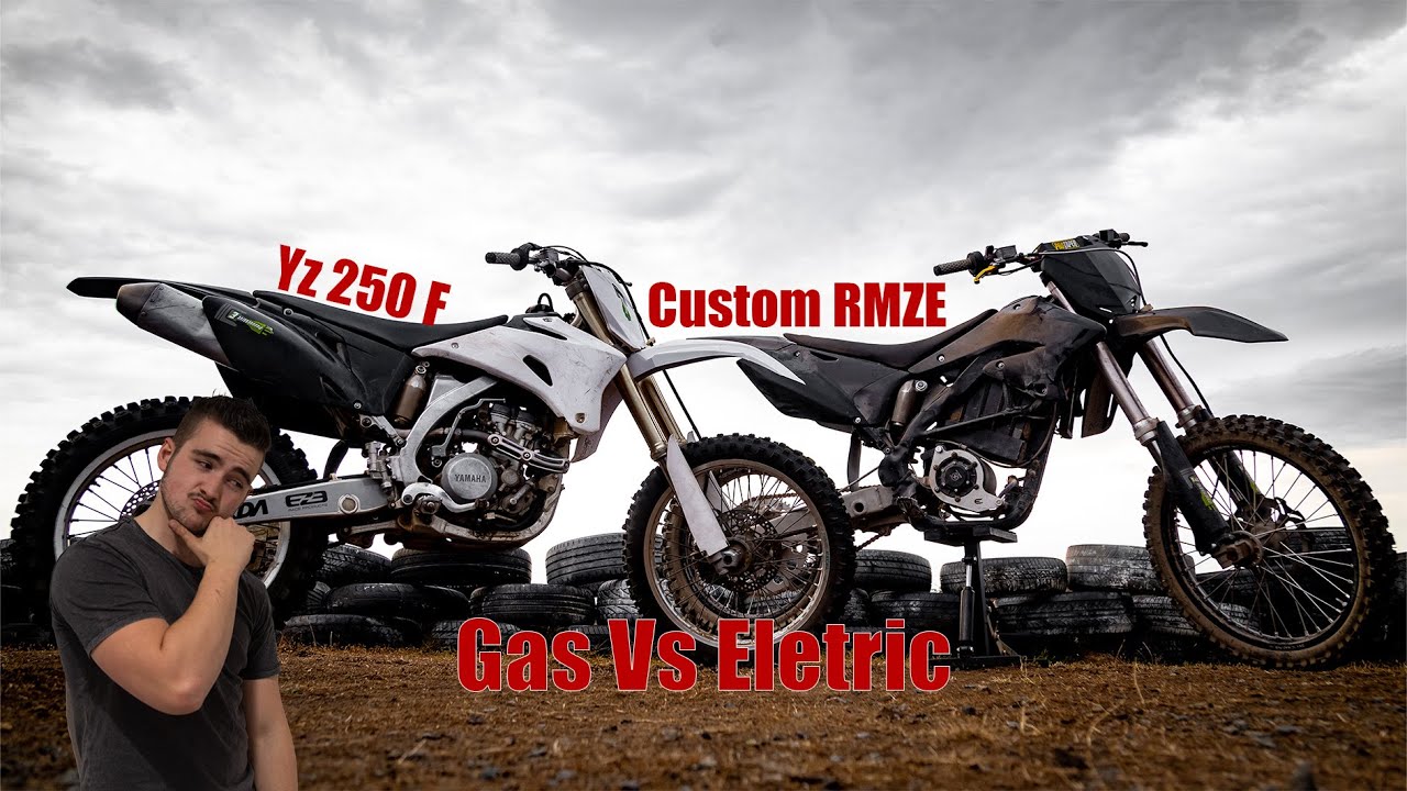 Gas Vs Electric Dirt Bikes || Custom RMZE QS Motor, Ebmx X9000, Ultra Bee Battery Vs YZ 250F