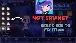 How to fix Gacha club not saving! (ios)