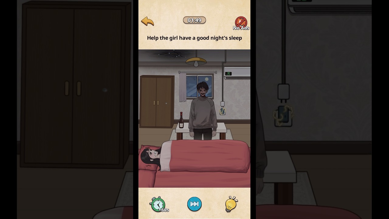 Nightmare Puzzle: The Unknown - Level 3 - Help the girl have a good night’s sleep.