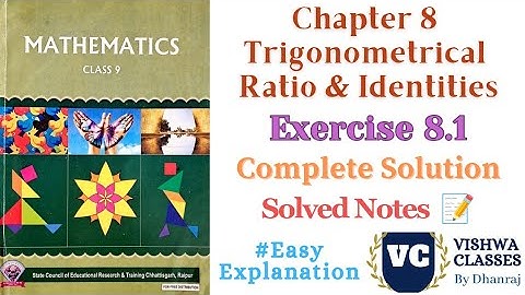 Class 9 | Chapter 8 | Trigonometrical Ratio & Identities | Exercise - 8.1 Introduction & Solution