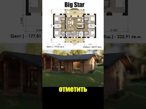 Проекты одноэтажных домов с 4-мя спальнями Big Star и Big star mini Готовые проекты домов #shorts