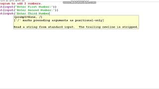 Python | programming | Add 3 numbers.