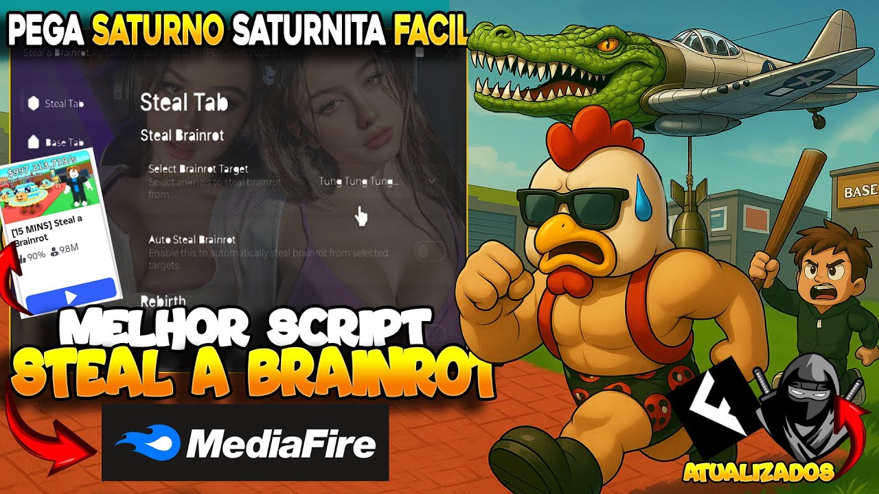 🔥SCRIPT Roube Um Brainrot LINK DIRETO SEM KEY (Pega TODOS Brainrot) Steal a Brainrot MOBILE PC