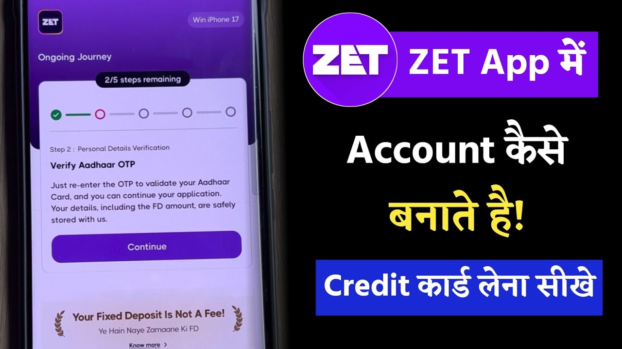 ZET FD Credit Card Apply | Zero Income Proof | Beginner Guide