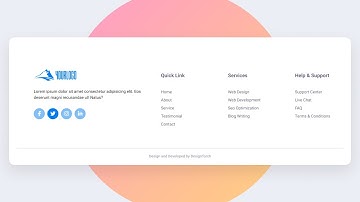 Responsive Footer Using HTML and CSS | Footer UI Design | CSS Projects