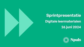 Sprintpresentatie Digitale leermaterialen - 26 juni 2024