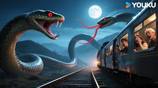 😱🐍🚂Ular raksasa berkepala dua menghentikan kereta! | Raja Ular | FILM MONSTER YOUKU
