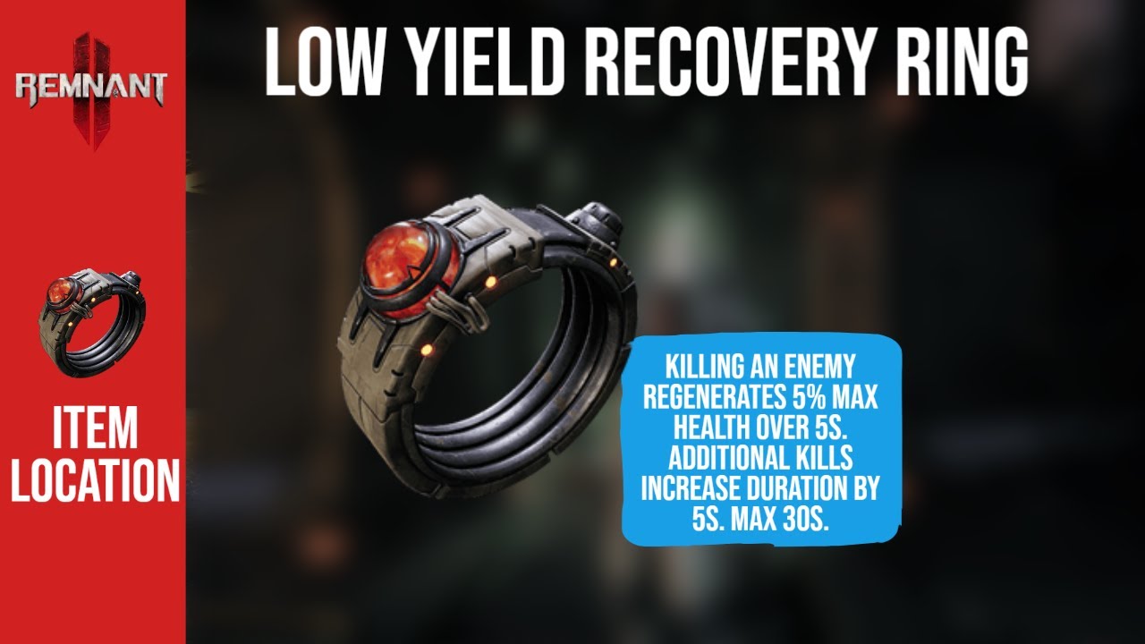 Remnant 2 Low Yield Recovery Ring - YouTube