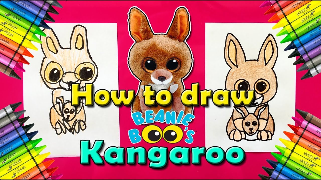 How To Draw A Kangaroo From Beanie Boos Easy Cute Drawing